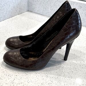 BCBGirls Dark Brown Croc-Pattern Heels